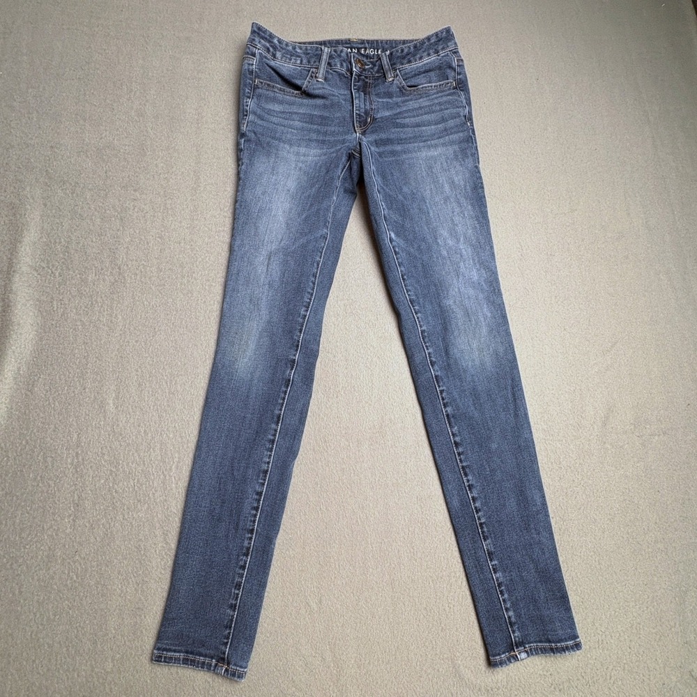 American Eagle Next Level Stretch Skinny Jeans‎ Dark Wash Womens 6 Long Denim